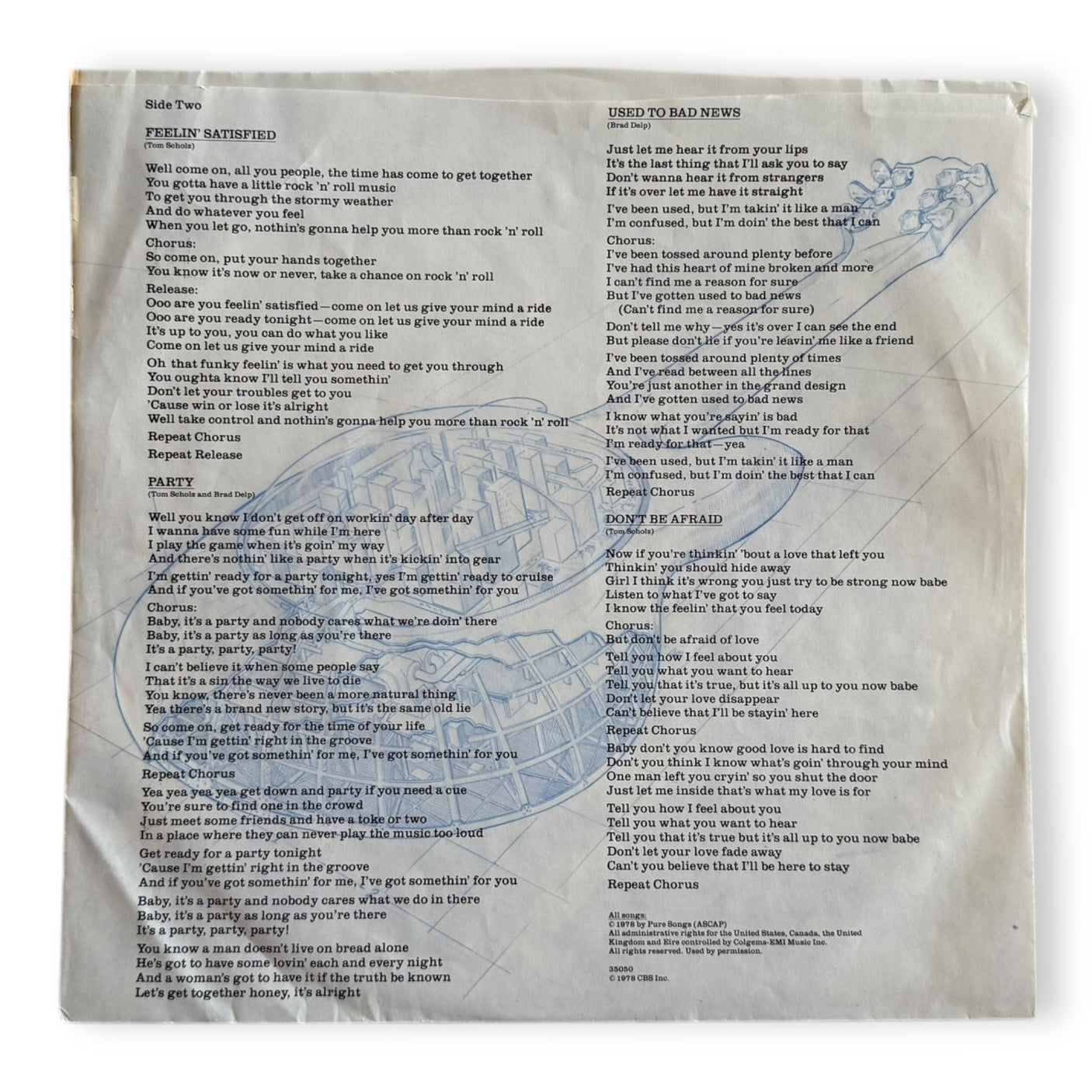 BOSTON - Don't Look Back - USED LP VINYL - ORIGINAL 1978 USA PRESS - VG+/VG+