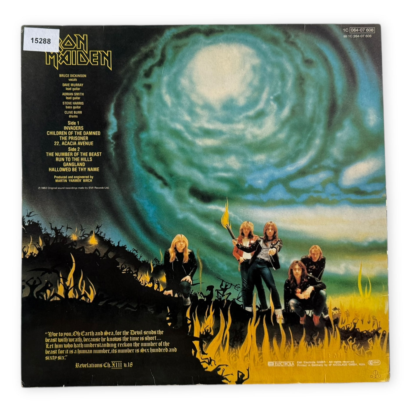 IRON MAIDEN - The Number Of The Beast - USED LP VINYL - ORIGINAL 1982 EUROPE PRESS - G+/VG