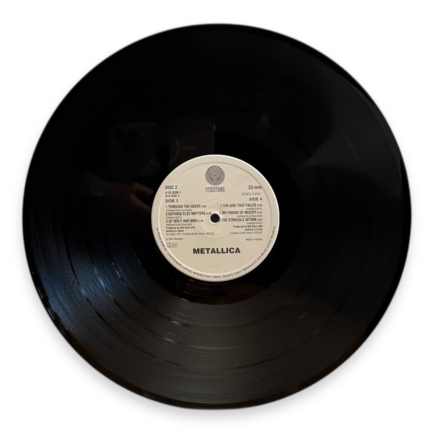 METALLICA - Metallica (Black Album) - USED LP VINYL - ORIGINAL 1991 EUROPE FIRST PRESS - VG/VG+