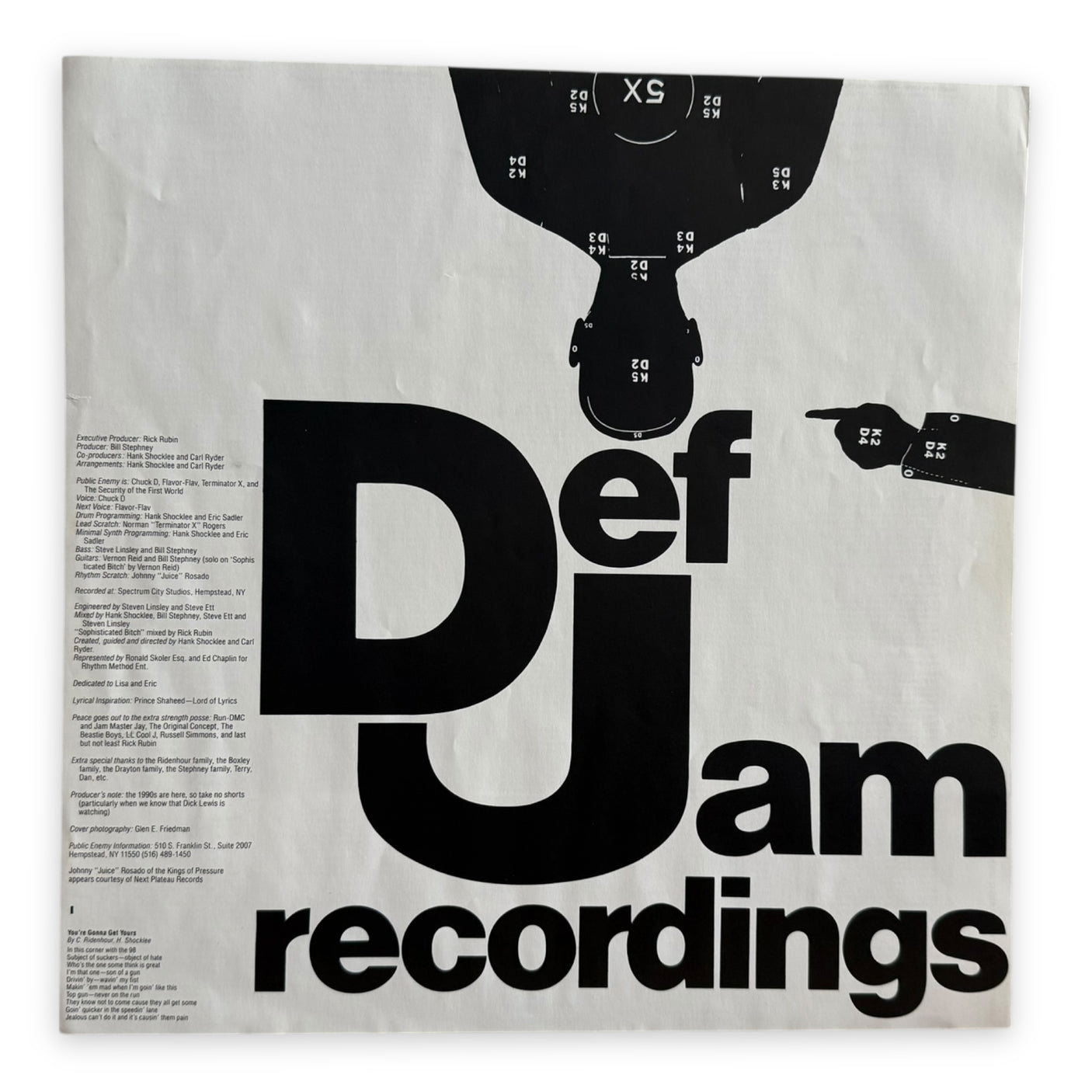 PUBLIC ENEMY - Yo! Bum Rush The Show - USED LP VINYL - ORIGINAL 1987 UK & EUROPE PRESS - VG+/VG+