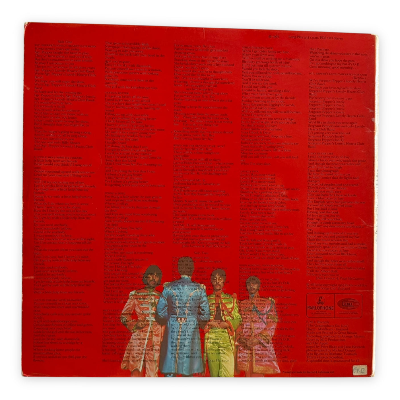 THE BEATLES - Sgt. Pepper's Lonely Hearts Club Band - USED LP VINYL - ORIGINAL 1967 UK PRESS - VG/VG