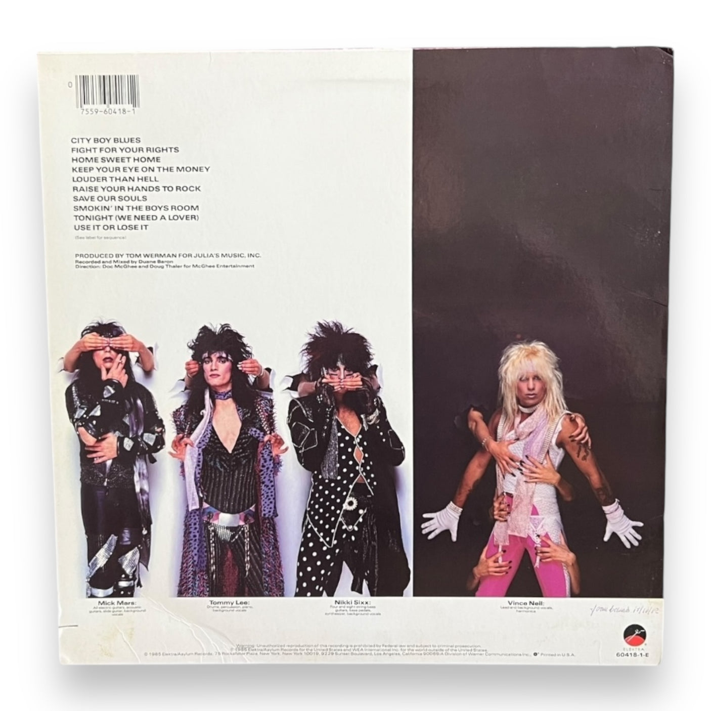 MOTLEY CRUE - Theatre Of Pain - USED LP VINYL - VG+/VG+