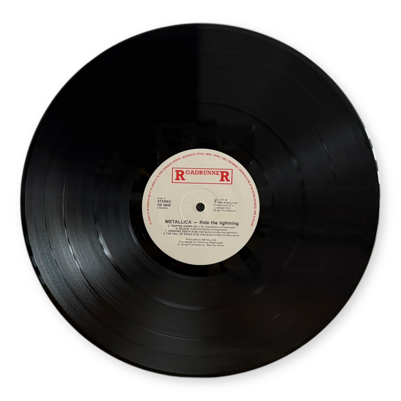 METALLICA - Ride The Lightning - USED LP VINYL - 1984 EUROPE FIRST YEAR PRESS - VG/VG+