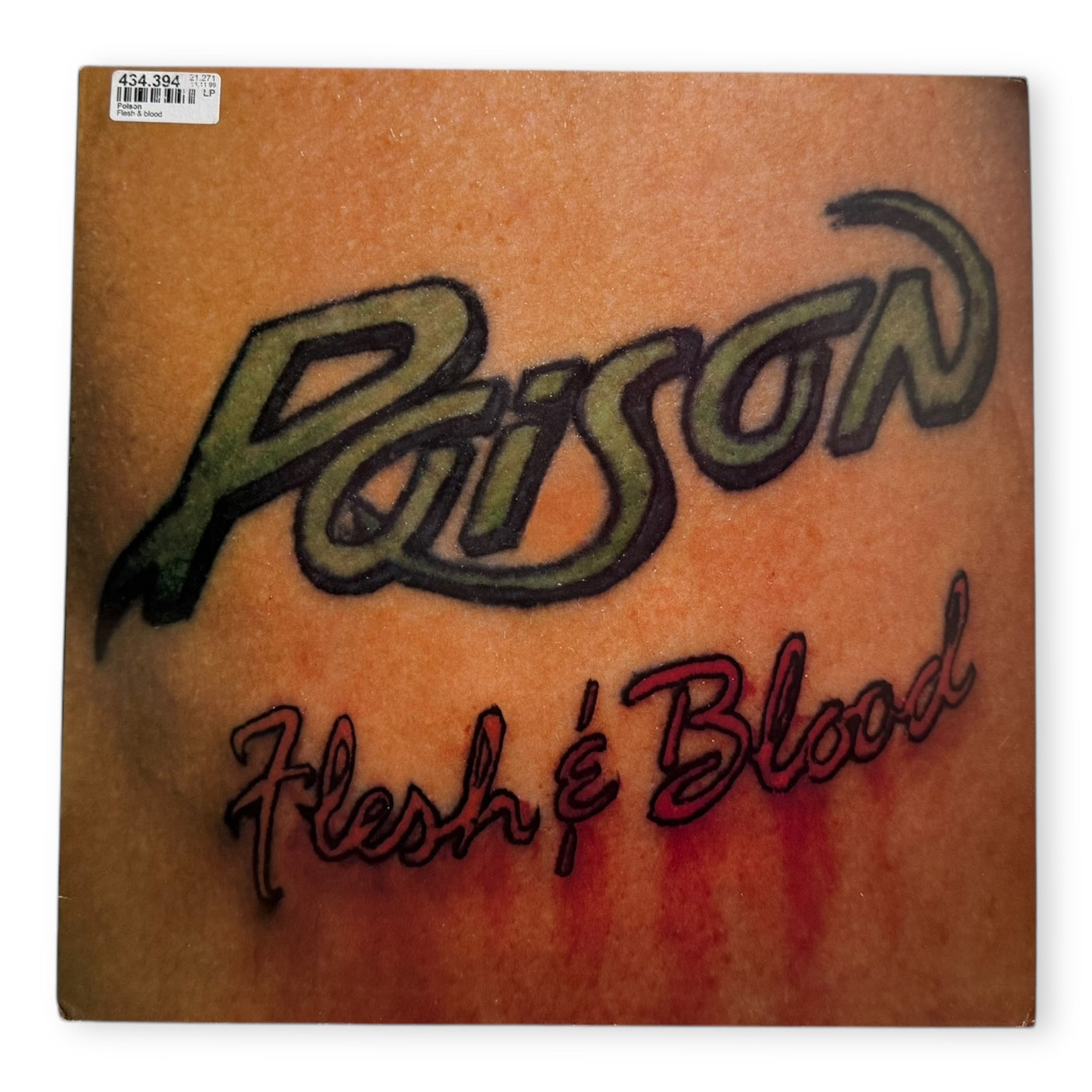 POISON - Flesh & Blood - USED LP VINYL - ORIGINAL 1990 EUROPE PRESS - VG+/VG+