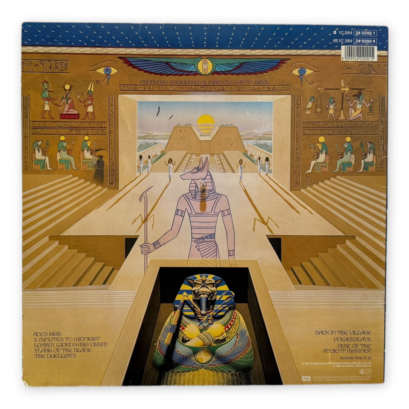 IRON MAIDEN - Powerslave - USED LP VINYL - ORIGINAL 1984 EUROPE PRESS - VG+/VG+