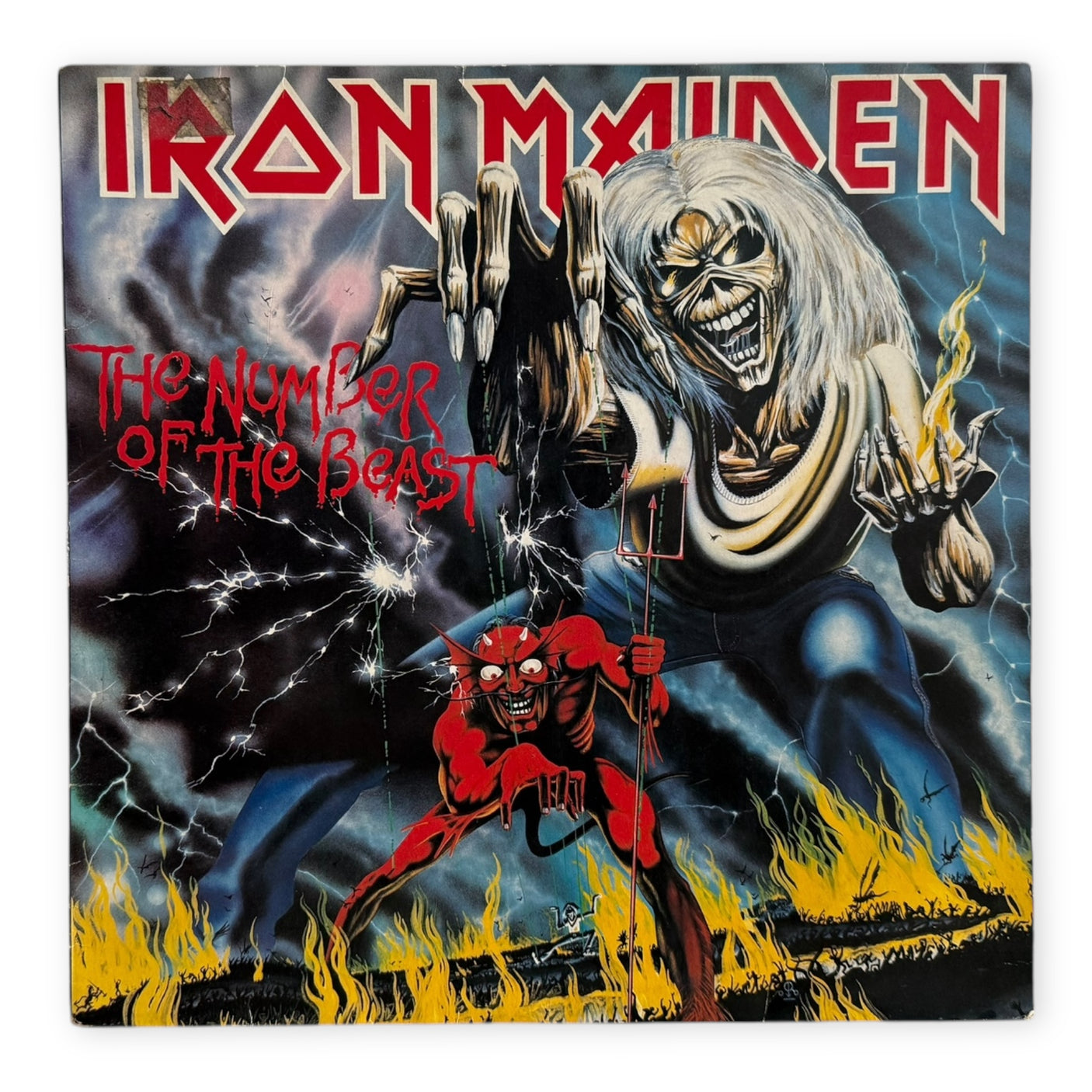 IRON MAIDEN - The Number Of The Beast - USED LP VINYL - ORIGINAL 1982 EUROPE PRESS - G+/VG