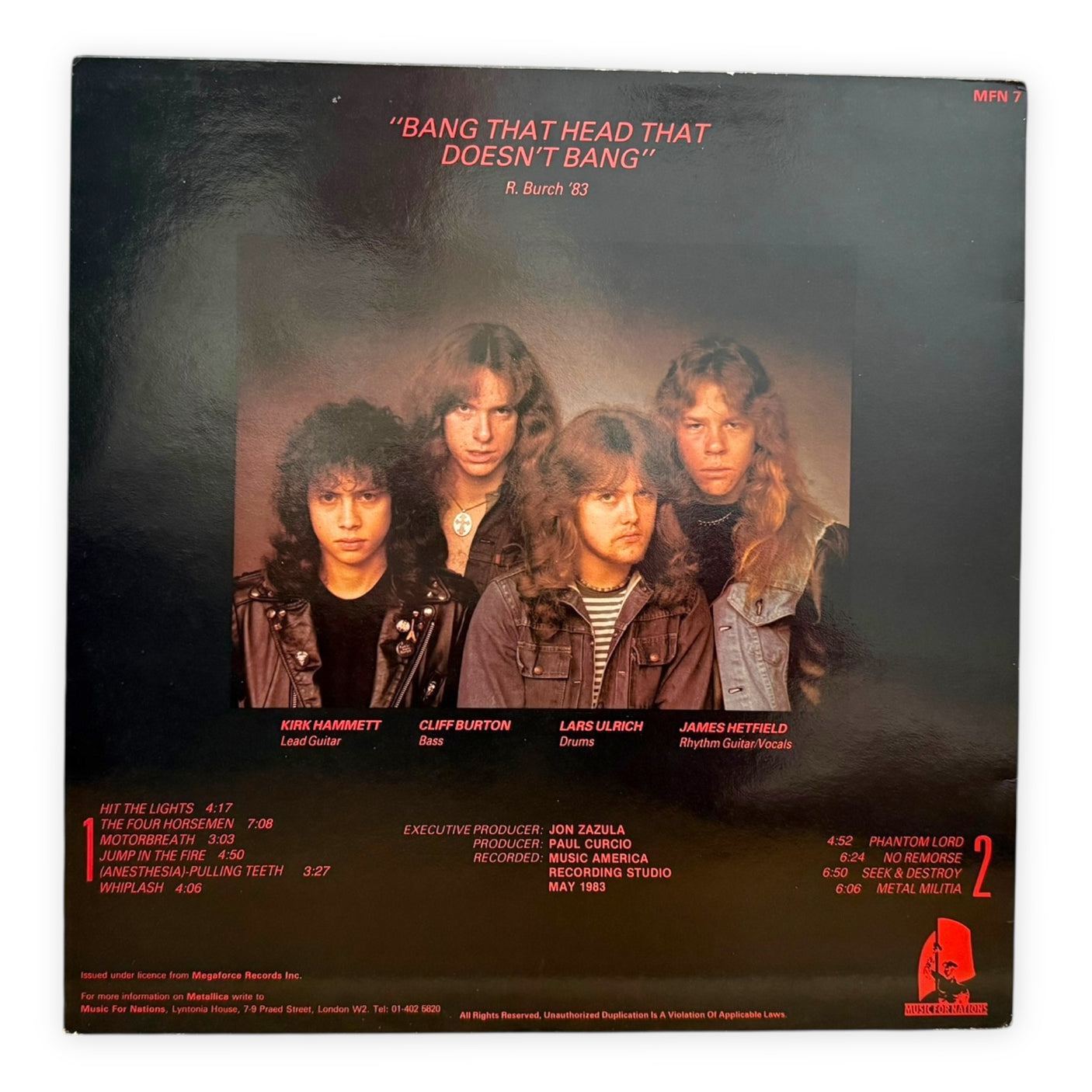 METALLICA - Kill 'Em All - USED LP VINYL - ORIGINAL 1983 UK PRESS - VG+/VG+