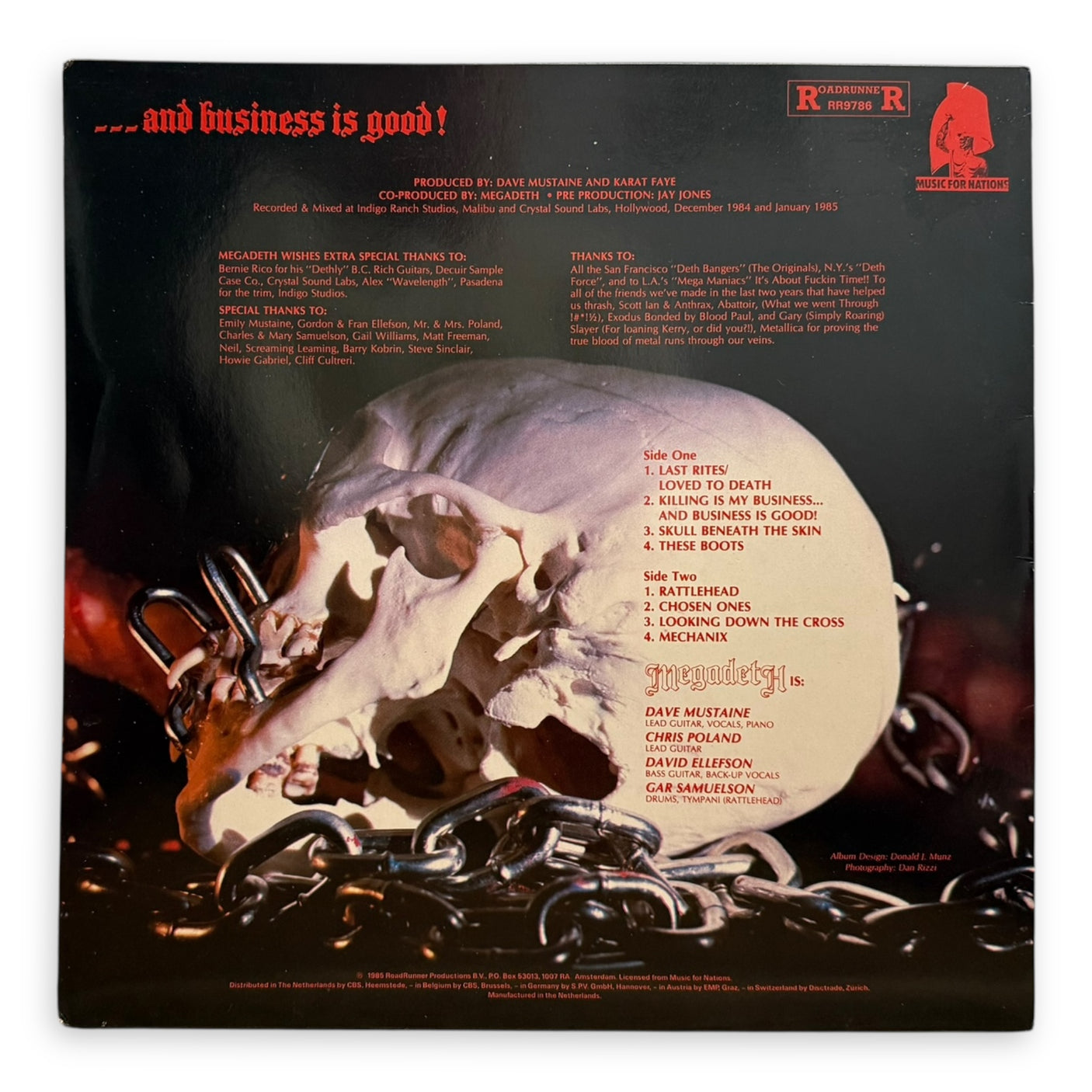 MEGADETH - Killing Is My Business... And Business Is Good - USED LP VINYL - ORIGINAL 1985 EUROPE PRESS - VG+/VG+