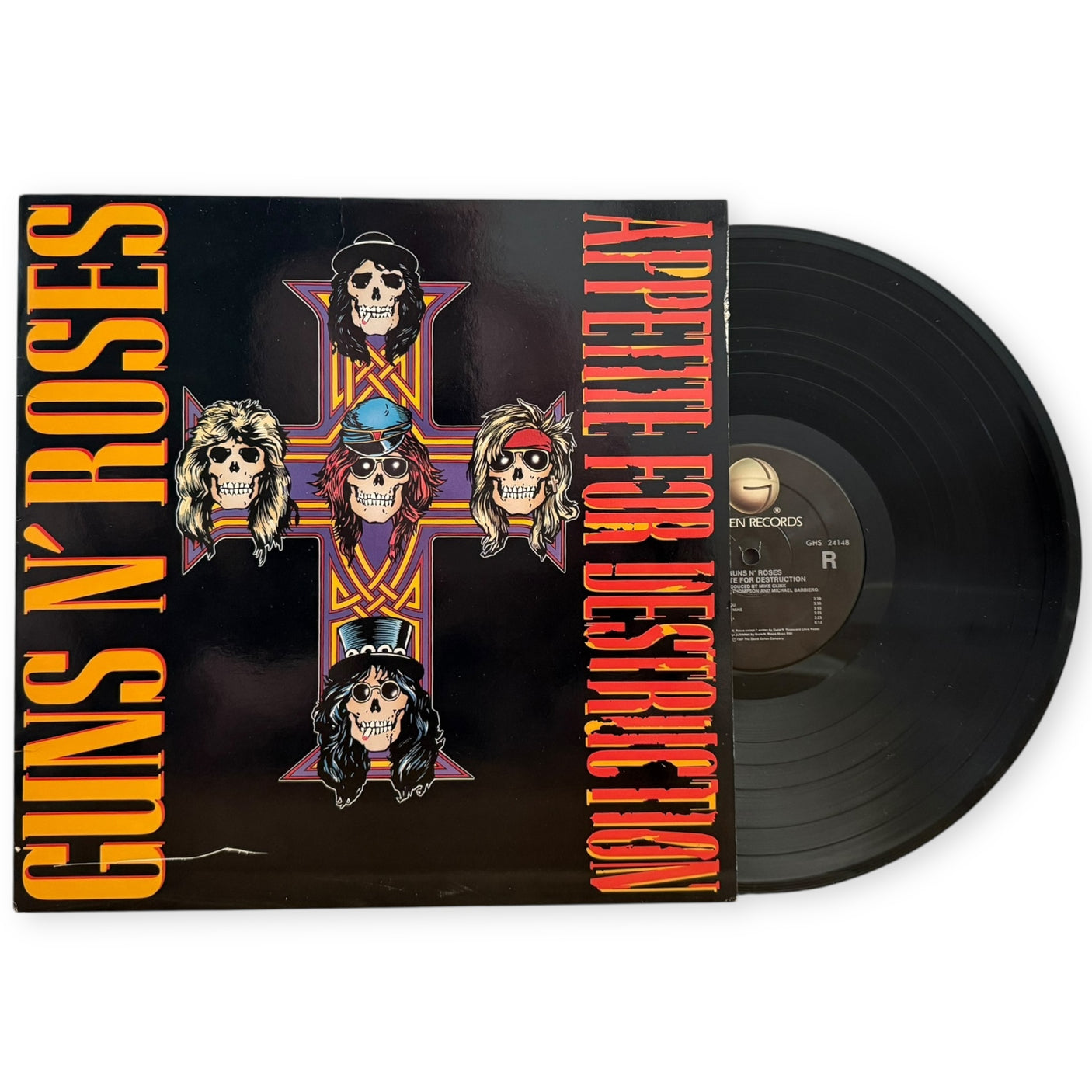 GUNS N ROSES - Appetite For Destruction - USED LP VINYL - ORIGINAL 1987 USA PRESS - VG+/VG+