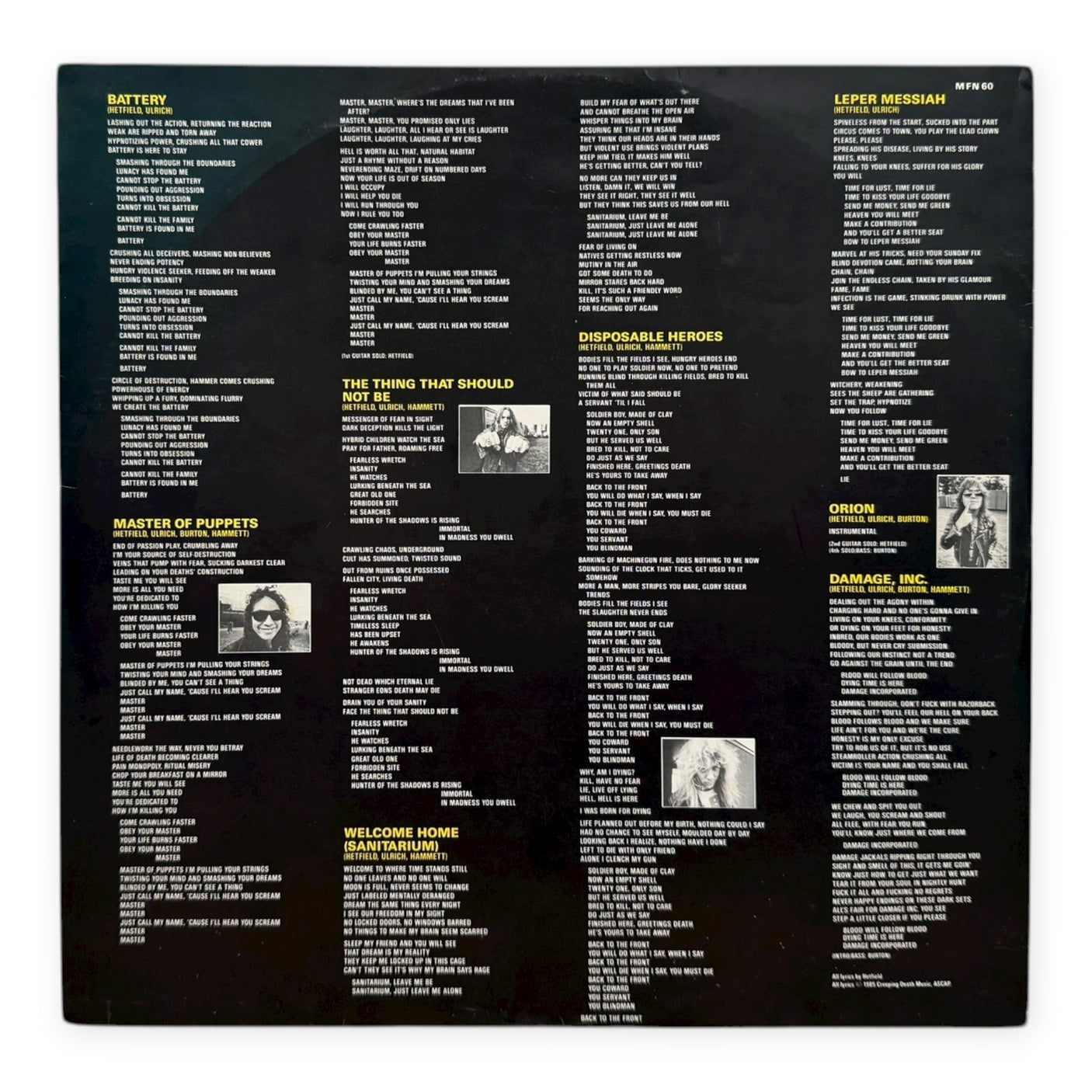 METALLICA - Master Of Puppets | Original 1986 UK Press | Used LP Vinyl Album | VG+/VG+