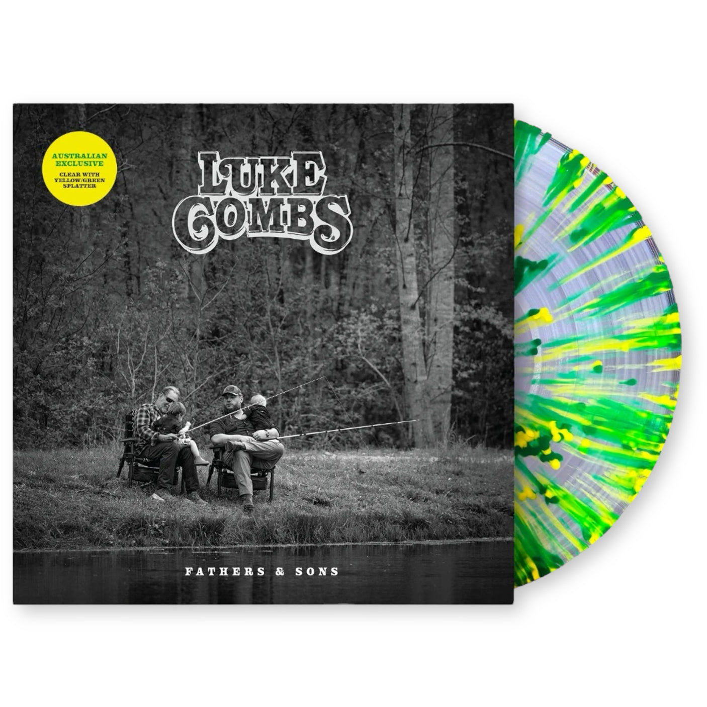 LUKE COMBS - Fathers & Sons - LP VINYL - AUSTRALIAN EXCLUSIVE CLEAR YELLOW / GREEN SPLATTER VINYL - BRAND NEW
