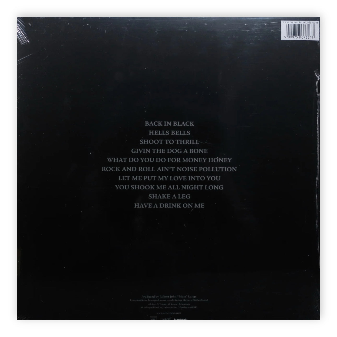 AC/DC - Back In Black - LP VINYL - REISSUE 180gm Vinyl - BRAND NEW