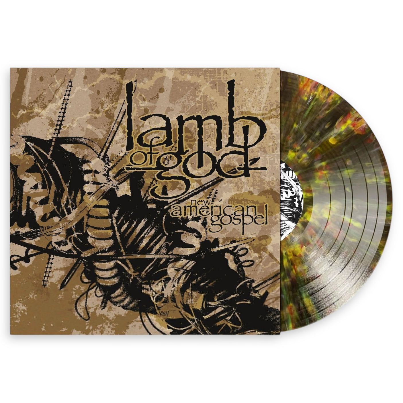 LAMB OF GOD - New American Gospel - LP VINYL - CLEAR BLACK WITH WHITE & GOLD SPLATTER VINYL - BRAND NEW