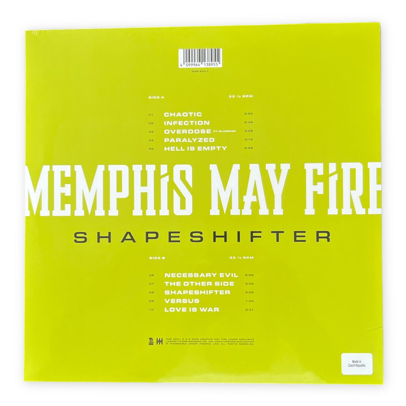 MEMPHIS MAY FIRE - Shapeshifter - LP VINYL - BRAND NEW