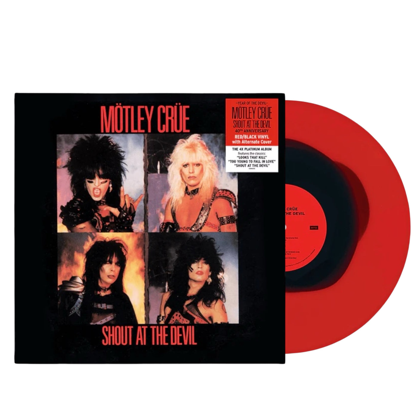 MOTLEY CRUE - Shout At The Devil (40th Anniversary Edition) - LP VINYL - RED & BLACK VINYL - BRAND NEW