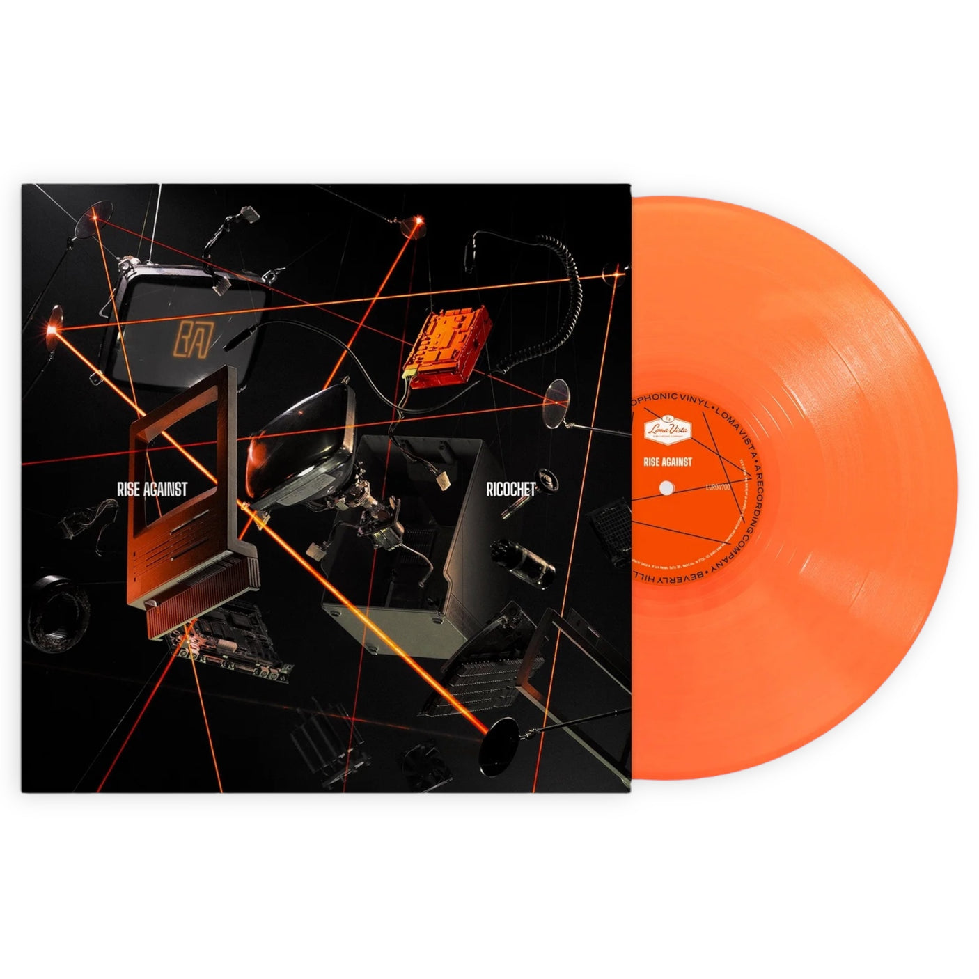 RISE AGAINST - Ricochet - LP VINYL - INDIE EXCLUSIVE NEON ORANGE COLOURED VINYL - BRAND NEW