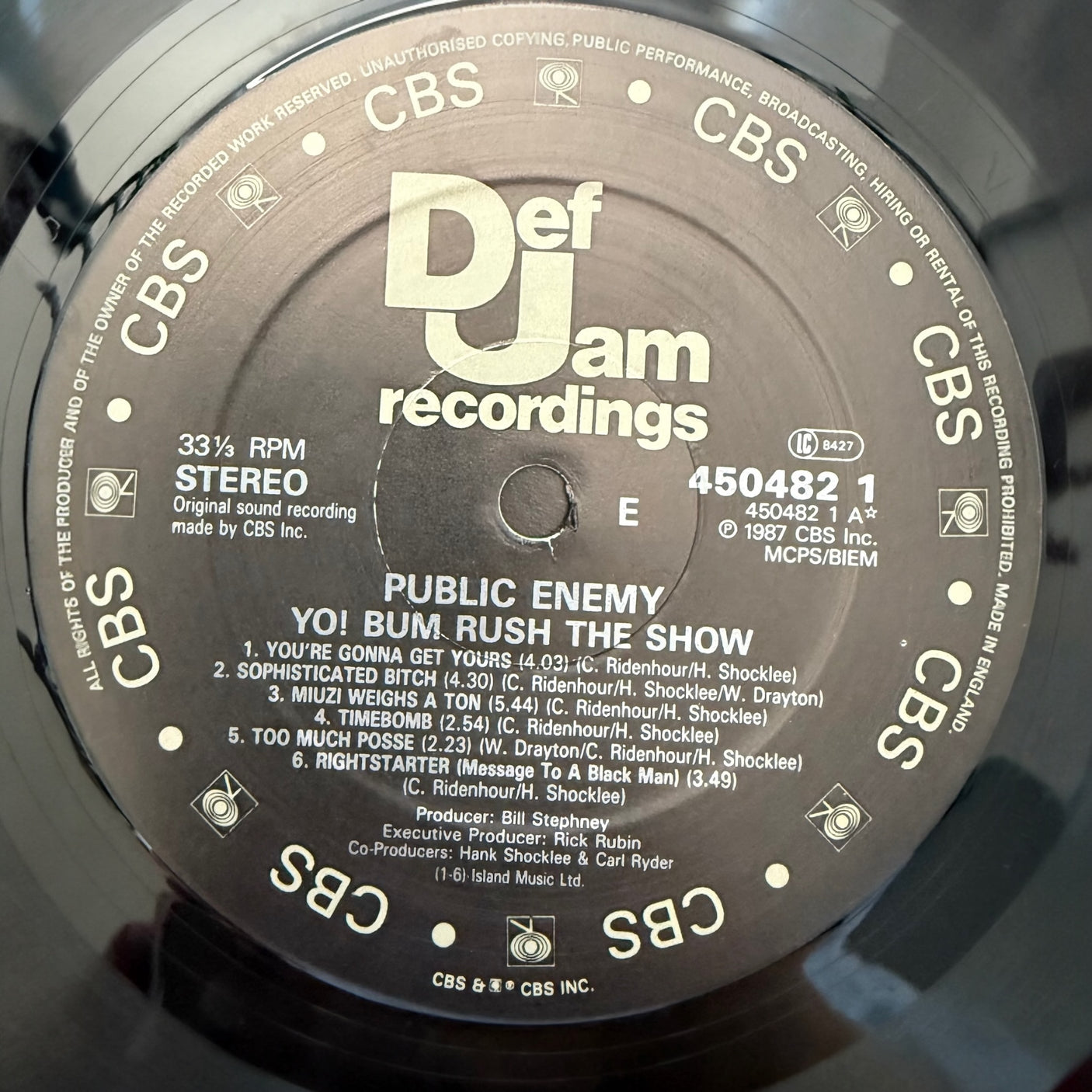 PUBLIC ENEMY - Yo! Bum Rush The Show - USED LP VINYL - ORIGINAL 1987 UK & EUROPE PRESS - VG+/VG+