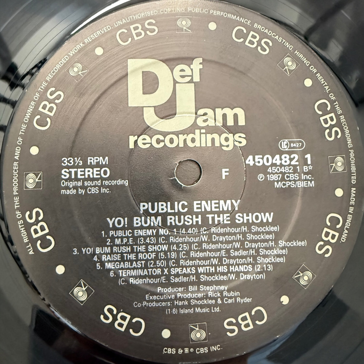 PUBLIC ENEMY - Yo! Bum Rush The Show - USED LP VINYL - ORIGINAL 1987 UK & EUROPE PRESS - VG+/VG+