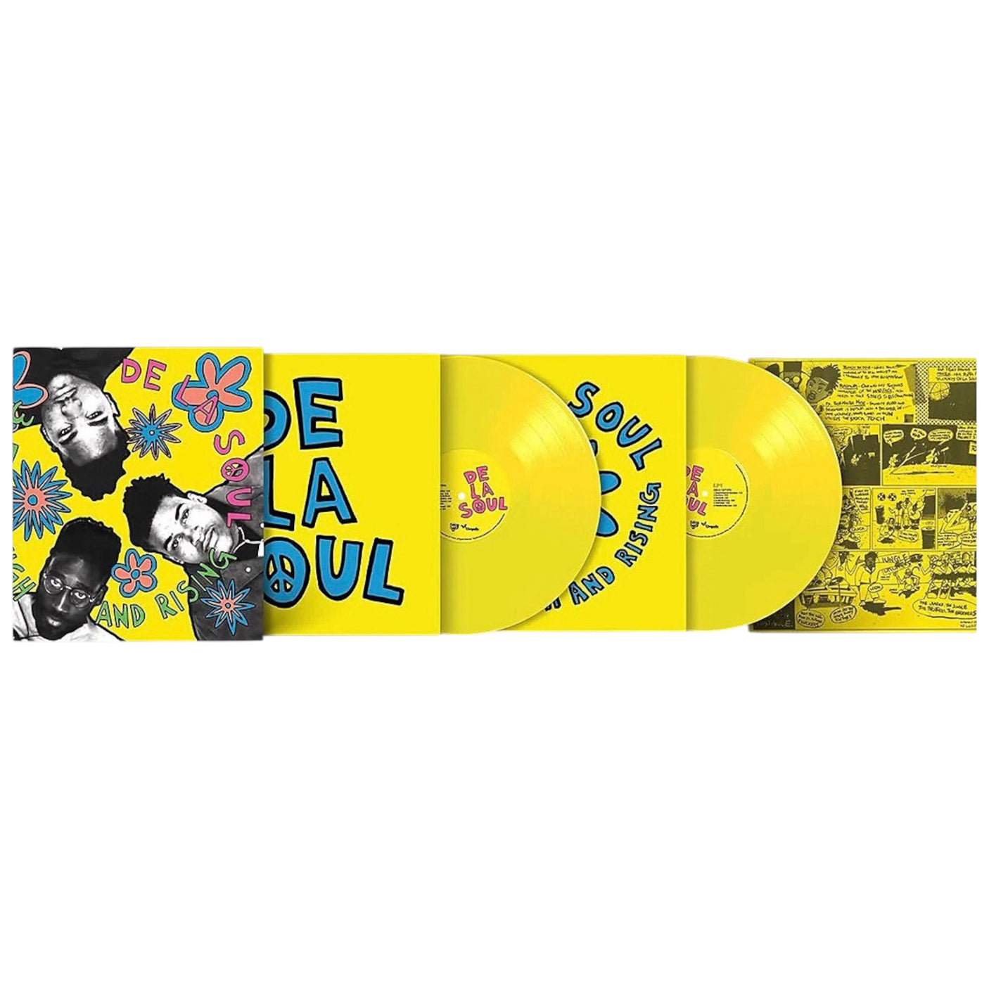 DE LA SOUL - 3 Feet High & Rising - OPAQUE YELLOW VINYL - REISSUE - LP VINYL - BRAND NEW