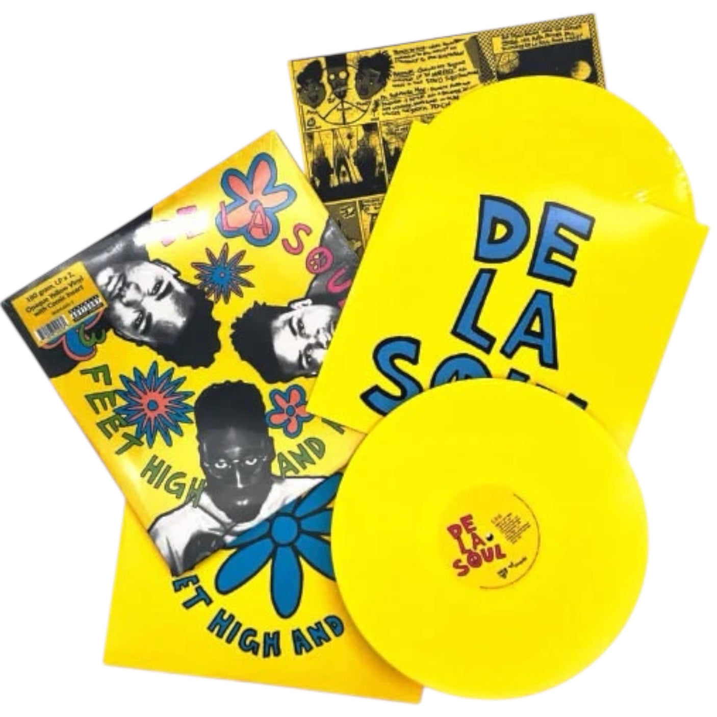 DE LA SOUL - 3 Feet High & Rising - OPAQUE YELLOW VINYL - REISSUE - LP VINYL - BRAND NEW