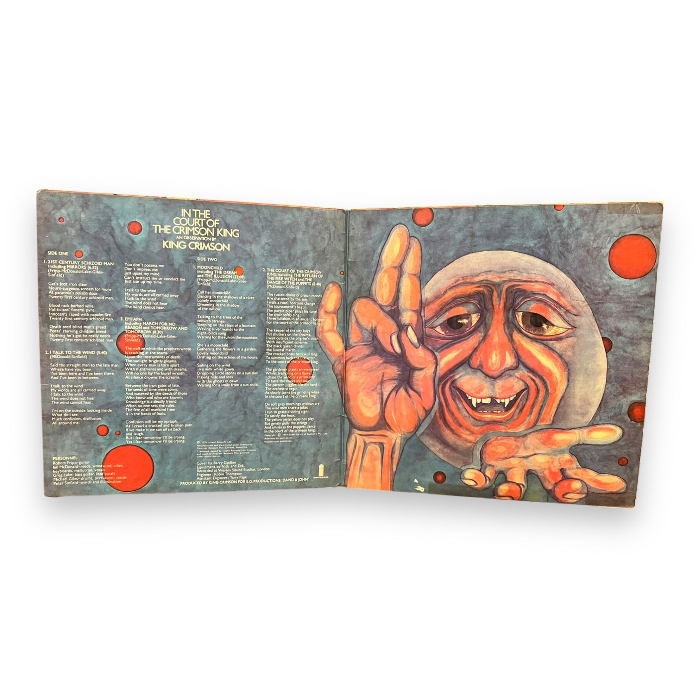 KING CRIMSON ‎– In The Court Of The Crimson King (An Observation By King Crimson) - VG+/G+