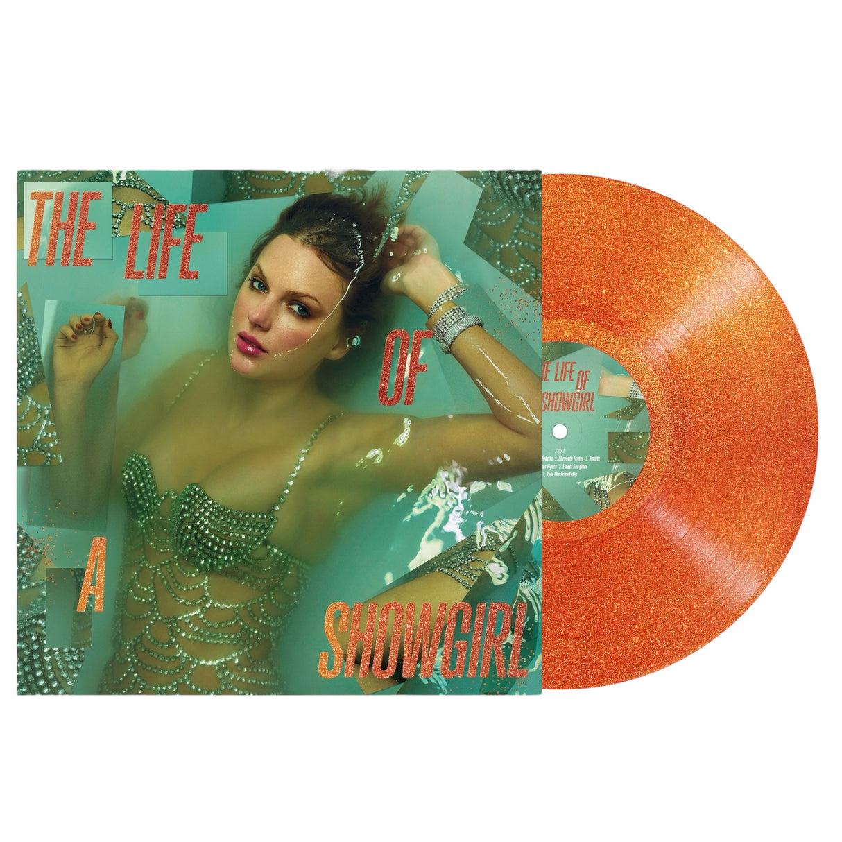 TAYLOR SWIFT - Life Of A Showgirl - SWEAT AND VANILLA PERFUME PORTOFINO ORANGE GLITTER VINYL - BRAND NEW