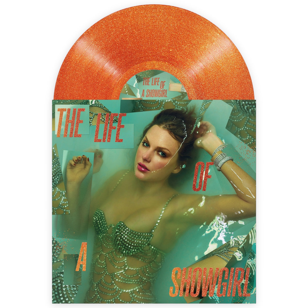 TAYLOR SWIFT - Life Of A Showgirl - SWEAT AND VANILLA PERFUME PORTOFINO ORANGE GLITTER VINYL - BRAND NEW