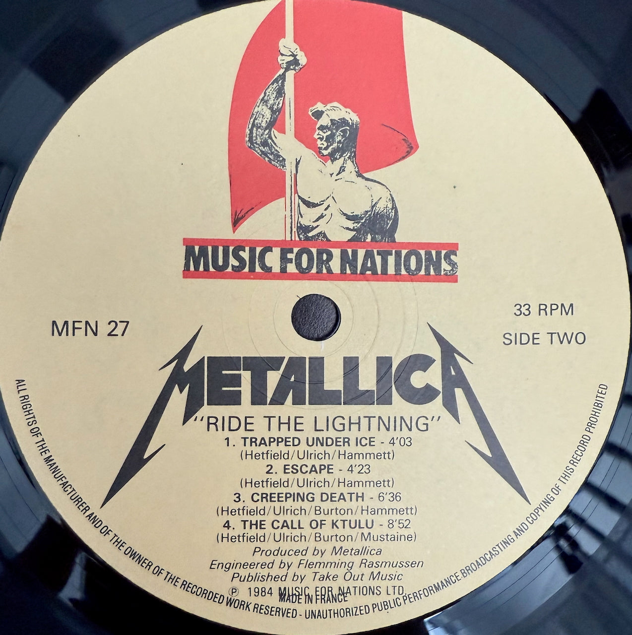 METALLICA - Ride The Lightning | Original 1984 UK Press | Used LP Vinyl Album | VG+/VG+